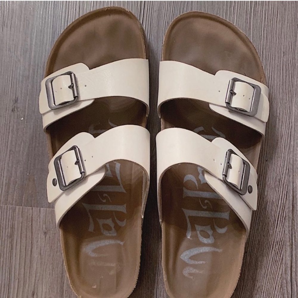 White Buckle Sandals